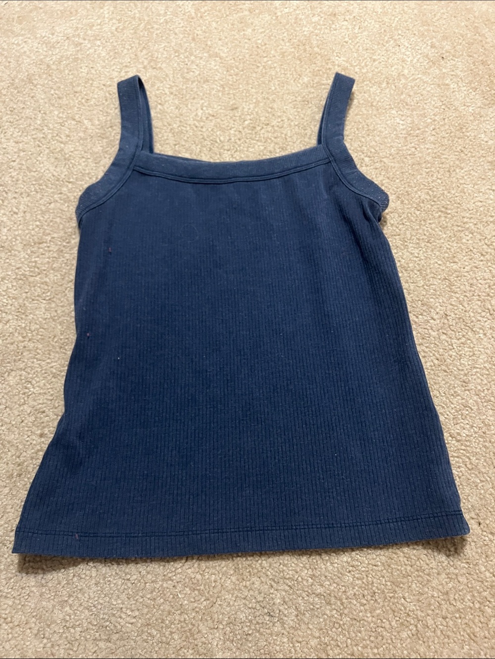 American Eagle Outfitters Navy Ribbed Square-Neck Tank
